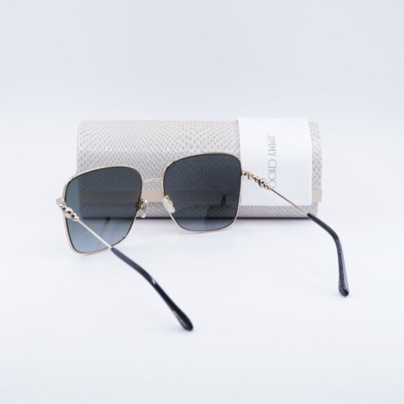 Jimmy Choo HESTER/S 02M2 9O Square Sunglasses - Black Gold/Grey Gradient